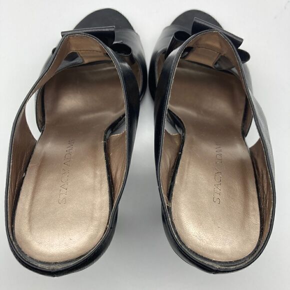 Stasy Adams Bambi Black Leather Heeled Sandals Size 10M - Picture 6 of 12